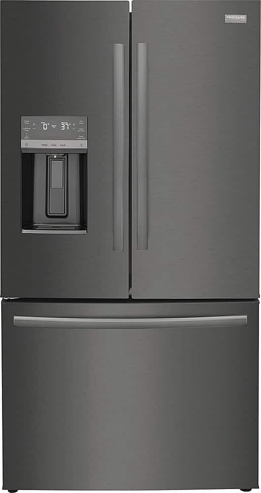 Front. Frigidaire - Gallery 22.6 Cu. Ft. Counter-Depth French Door Refrigerator - Black Stainless Steel.