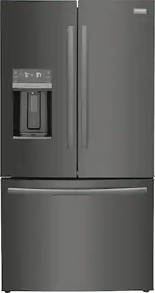 Front. Frigidaire - Gallery 22.6 Cu. Ft. Counter-Depth French Door Refrigerator - Black Stainless Steel.