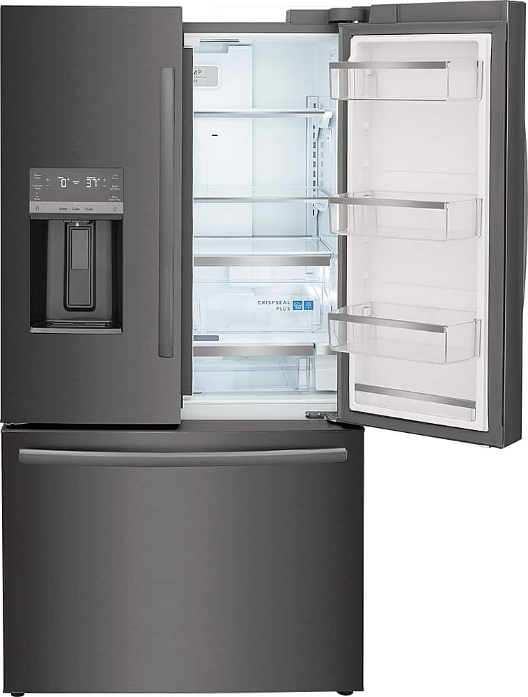 Alt View 2. Frigidaire - Gallery 22.6 Cu. Ft. Counter-Depth French Door Refrigerator - Black Stainless Steel.