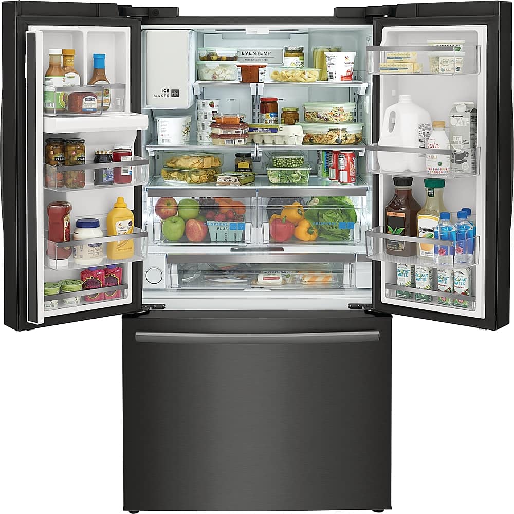 Alt View 4. Frigidaire - Gallery 22.6 Cu. Ft. Counter-Depth French Door Refrigerator - Black Stainless Steel.