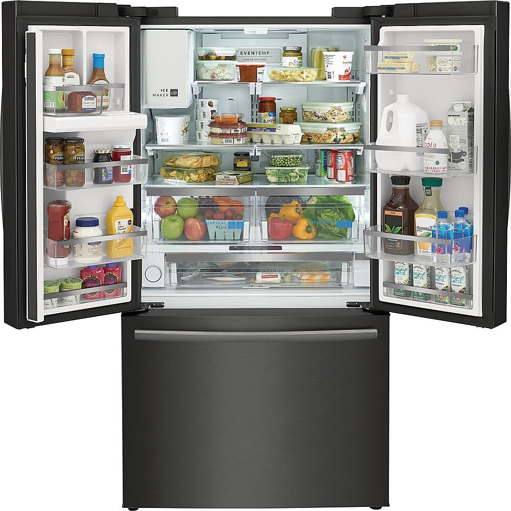 Alt View 4. Frigidaire - Gallery 22.6 Cu. Ft. Counter-Depth French Door Refrigerator - Black Stainless Steel.