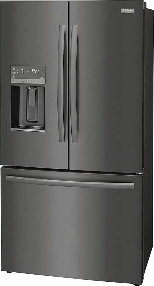 Left. Frigidaire - Gallery 22.6 Cu. Ft. Counter-Depth French Door Refrigerator - Black Stainless Steel.