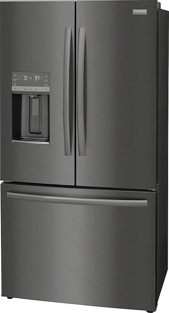 Left. Frigidaire - Gallery 22.6 Cu. Ft. Counter-Depth French Door Refrigerator - Black Stainless Steel.