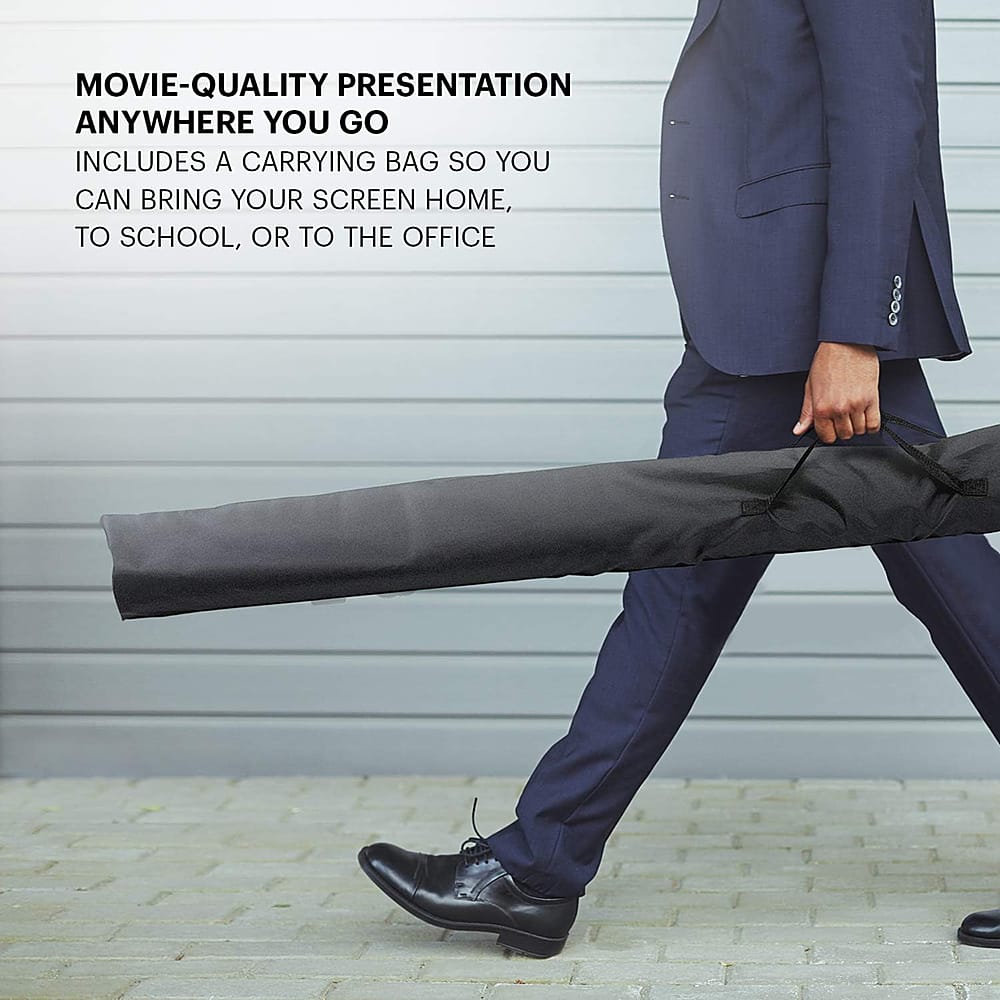 Movie-quality presentation anywhere you go includes a carrying bag so you can bring your screen home, to school, or to the office.