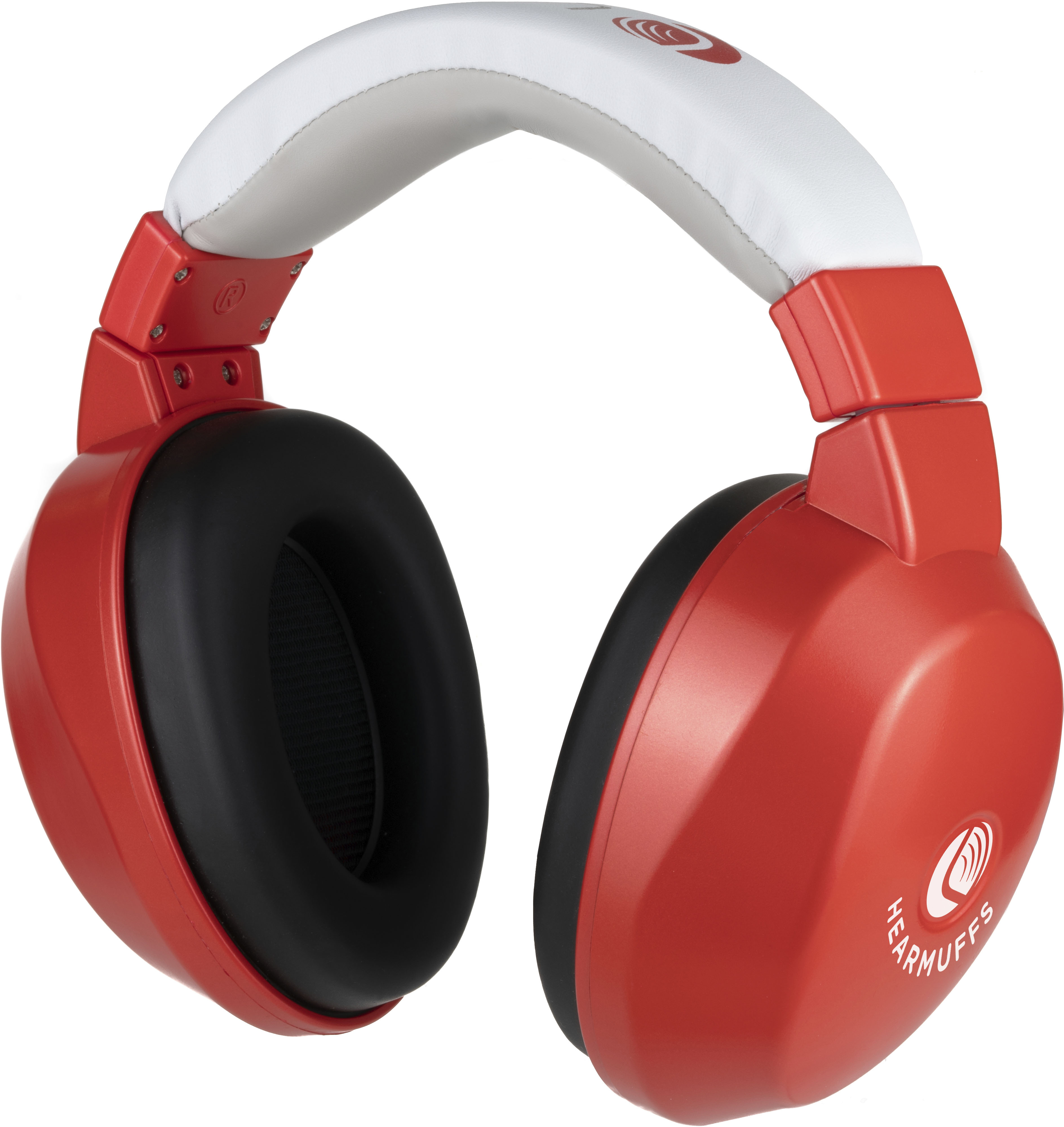 Left View: Lucid Hearing - Bluetooth HearMuffs for Children - Hearing Protection Ear Muffs Ideal for Kids 5-10 Years Old - RED