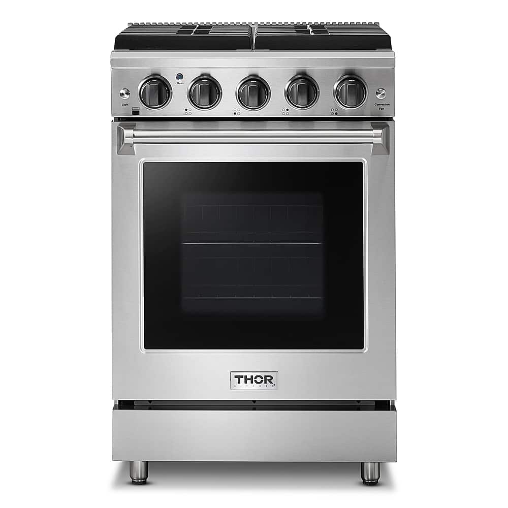 Front. Thor Kitchen - 3.7 Cu. Ft. Freestanding LP Range - Silver.
