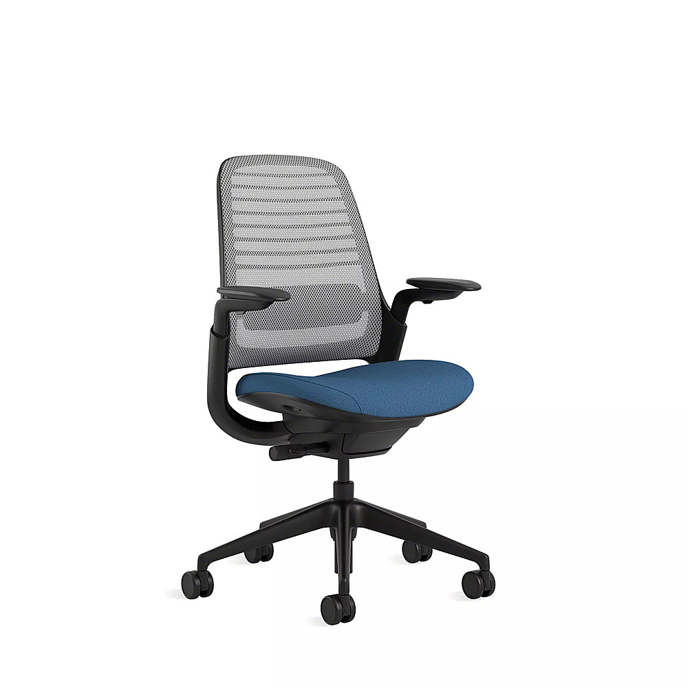 Angle View: Steelcase - Series 1 Chair with Black Frame - Cobalt