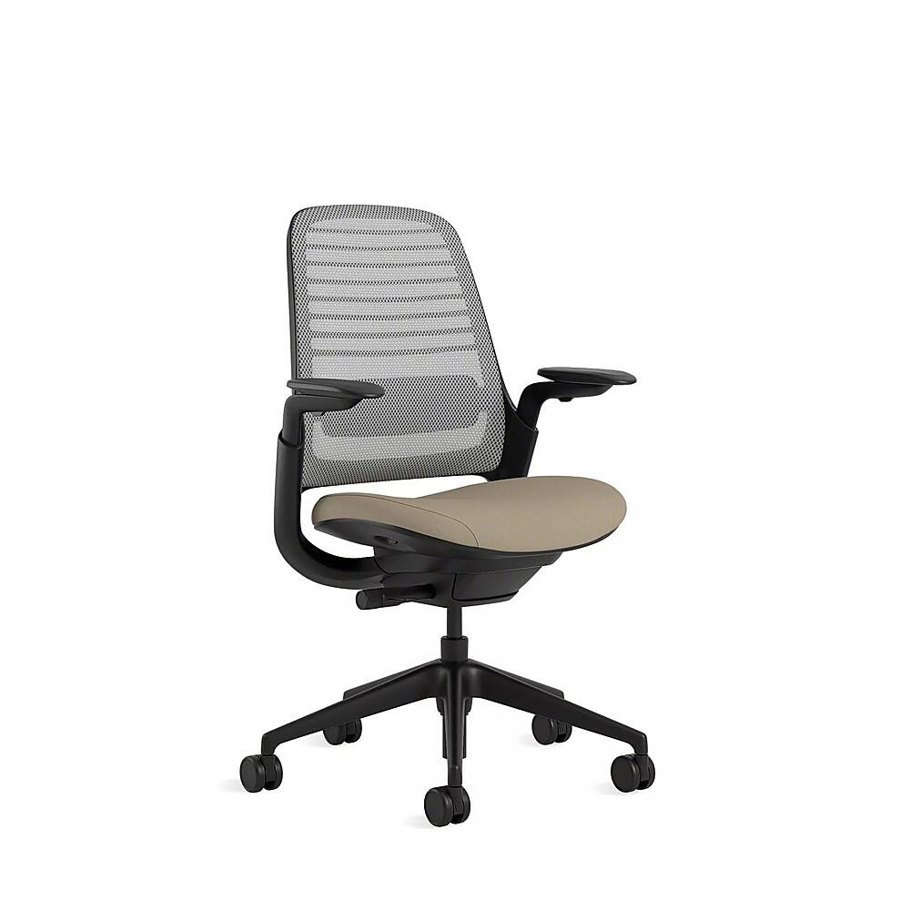 Angle View: Steelcase Series 1 Chair with Black Frame - Onyx