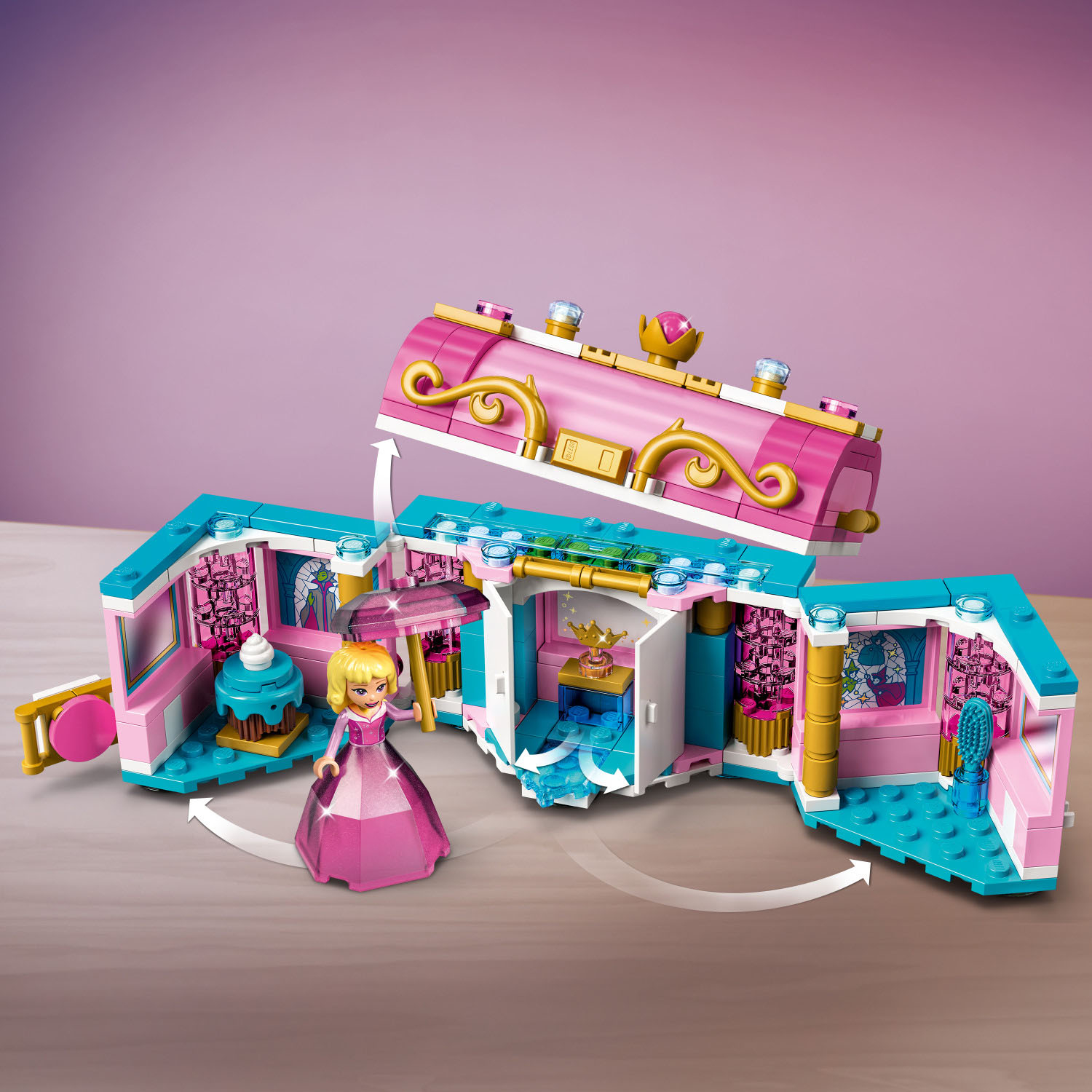 Angle View: LEGO - Disney Princess Aurora, Merida and Tianas Enchanted Creations 43203