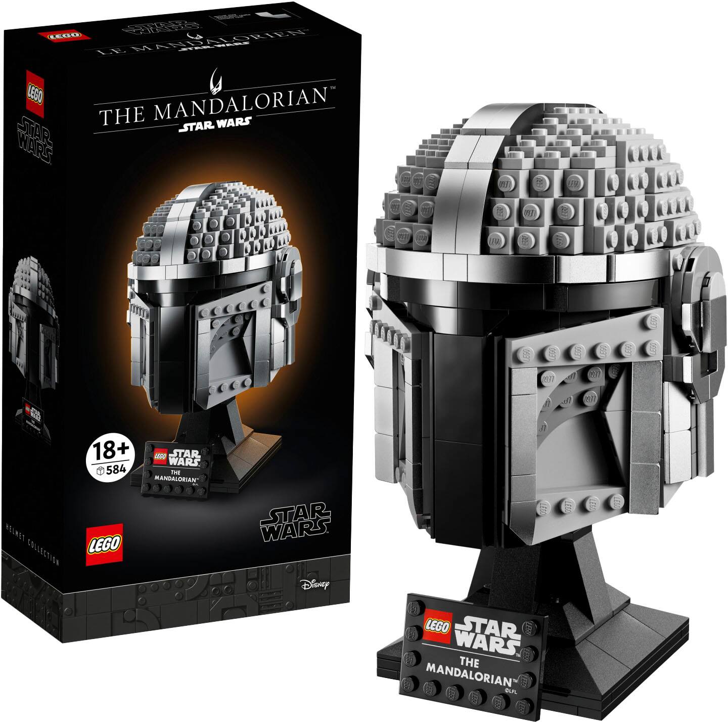 Front. LEGO - Star Wars The Mandalorian Helmet 75328.