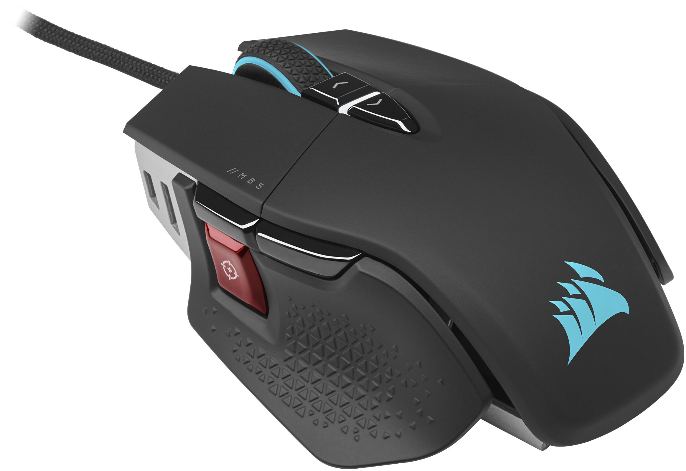 Left View: CORSAIR - M65 RGB Ultra Wired Optical Gaming Right-handed Mouse with Adjustable Weights - Black