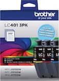 Brother - LC401 3PK Standard Yield 3-Pack Color Ink Cartridges - Cyan/Magenta/Yellow