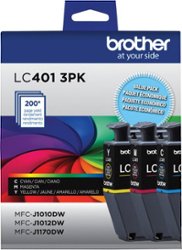 Brother - LC401 3PK Standard Yield 3-Pack Color Ink Cartridges - Cyan/Magenta/Yellow - Front_Zoom