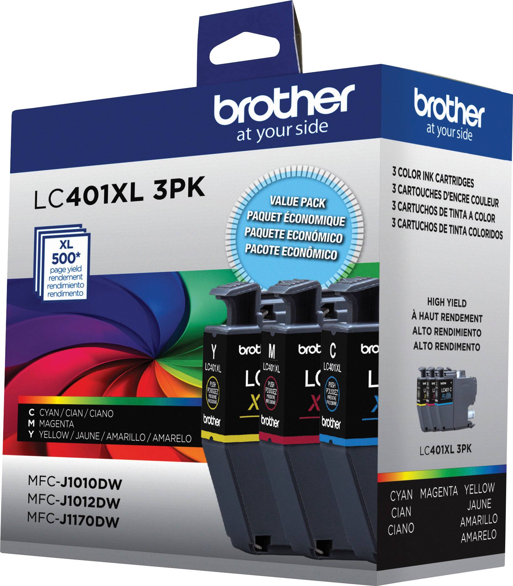 Alt View 12. Brother - LC401 3PK Standard Yield 3-Pack Color Ink Cartridges - Cyan/Magenta/Yellow.