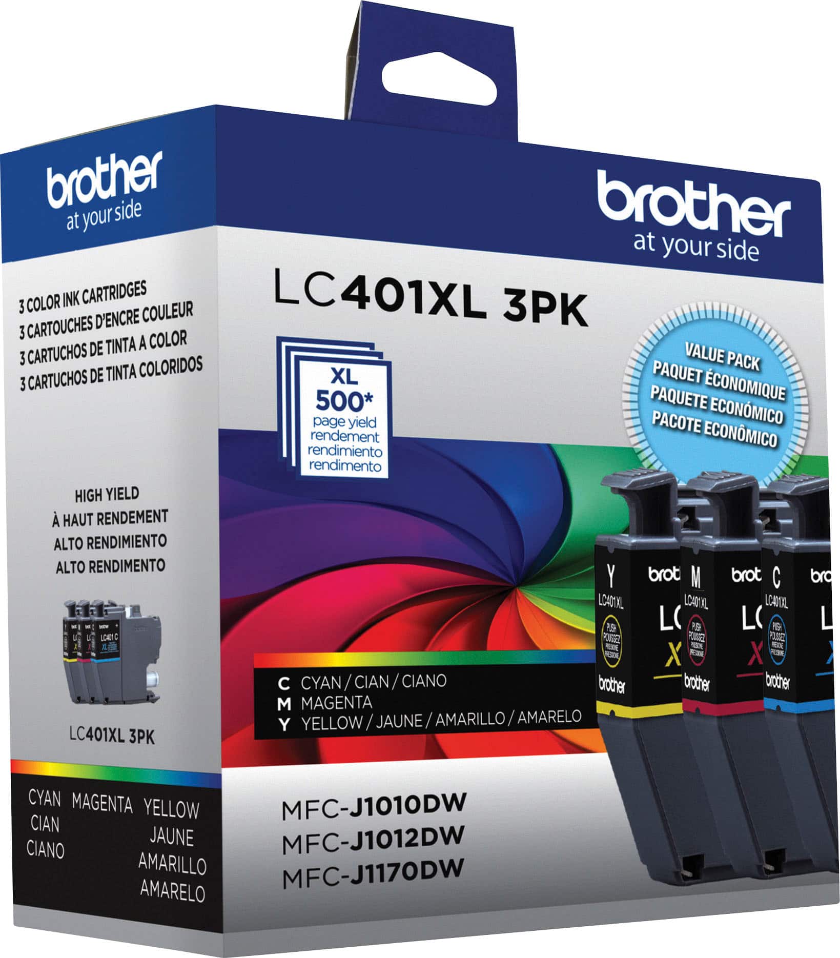 Alt View 13. Brother - LC401 3PK Standard Yield 3-Pack Color Ink Cartridges - Cyan/Magenta/Yellow.