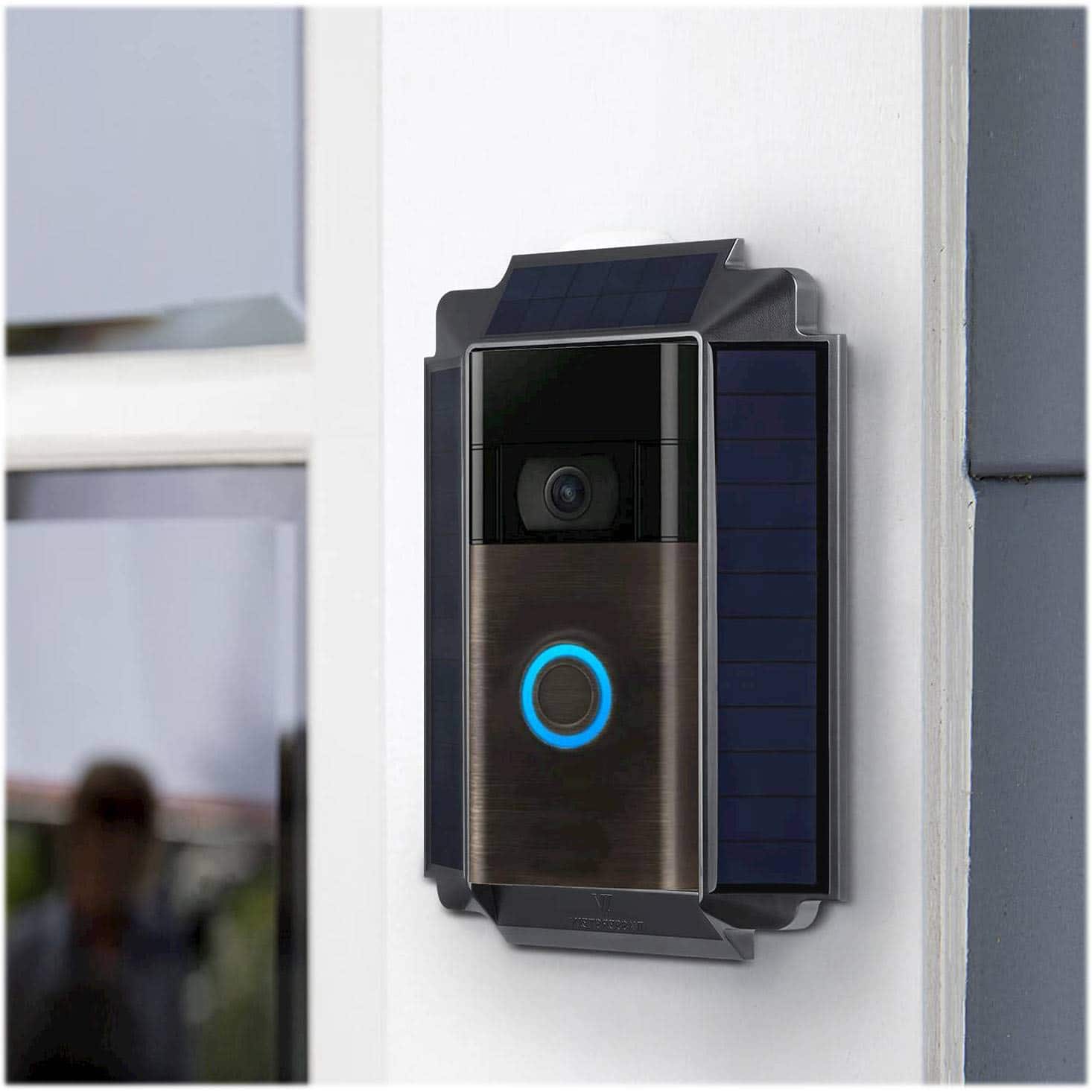 Alt View 11. Wasserstein - Mountable Solar Charger For Ring Video Doorbell 1 (2nd Generation 2020) - Black.