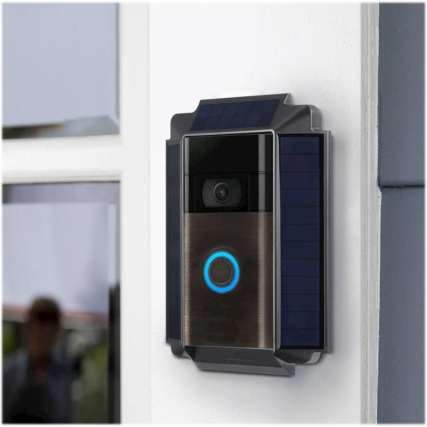 Alt View 11. Wasserstein - Mountable Solar Charger For Ring Video Doorbell 1 (2nd Generation 2020) - Black.