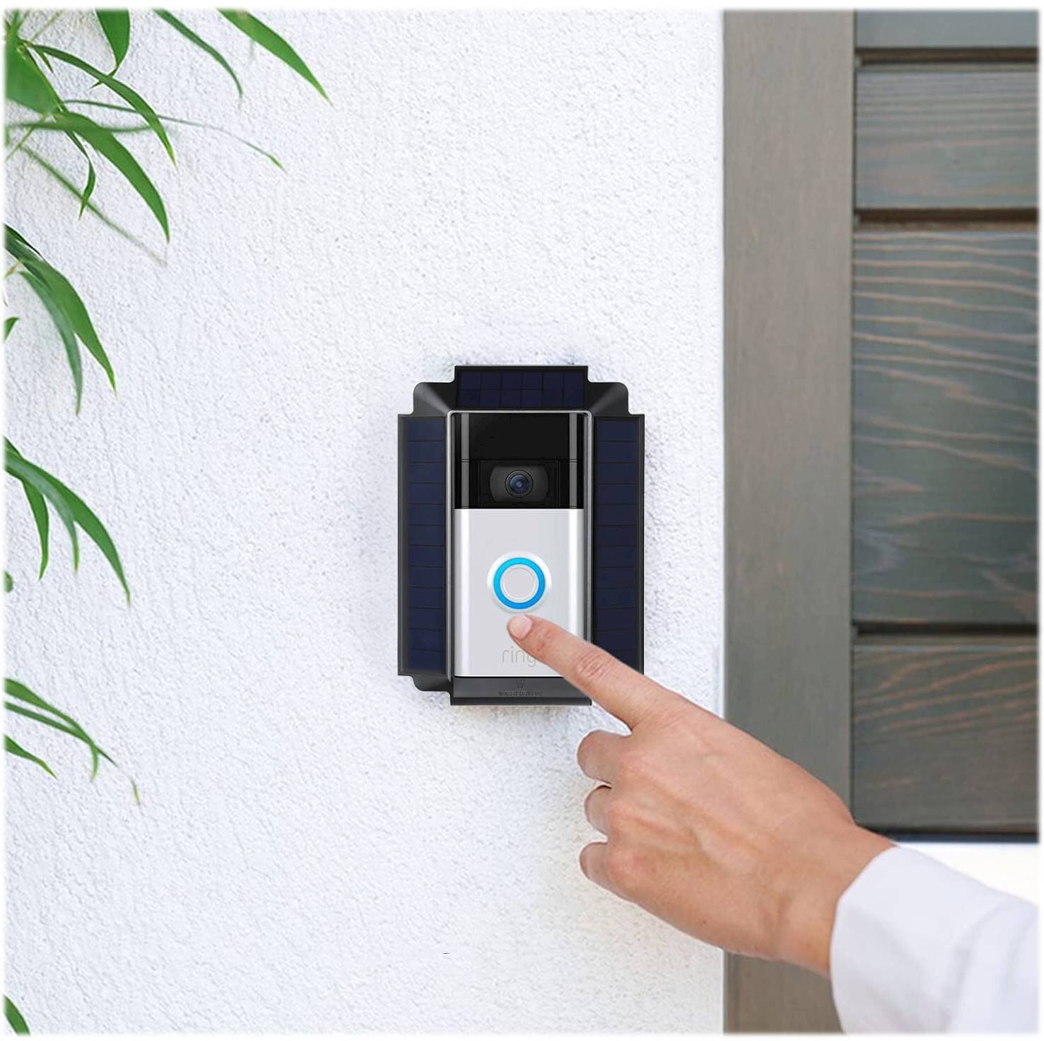 Alt View 12. Wasserstein - Mountable Solar Charger For Ring Video Doorbell 1 (2nd Generation 2020) - Black.