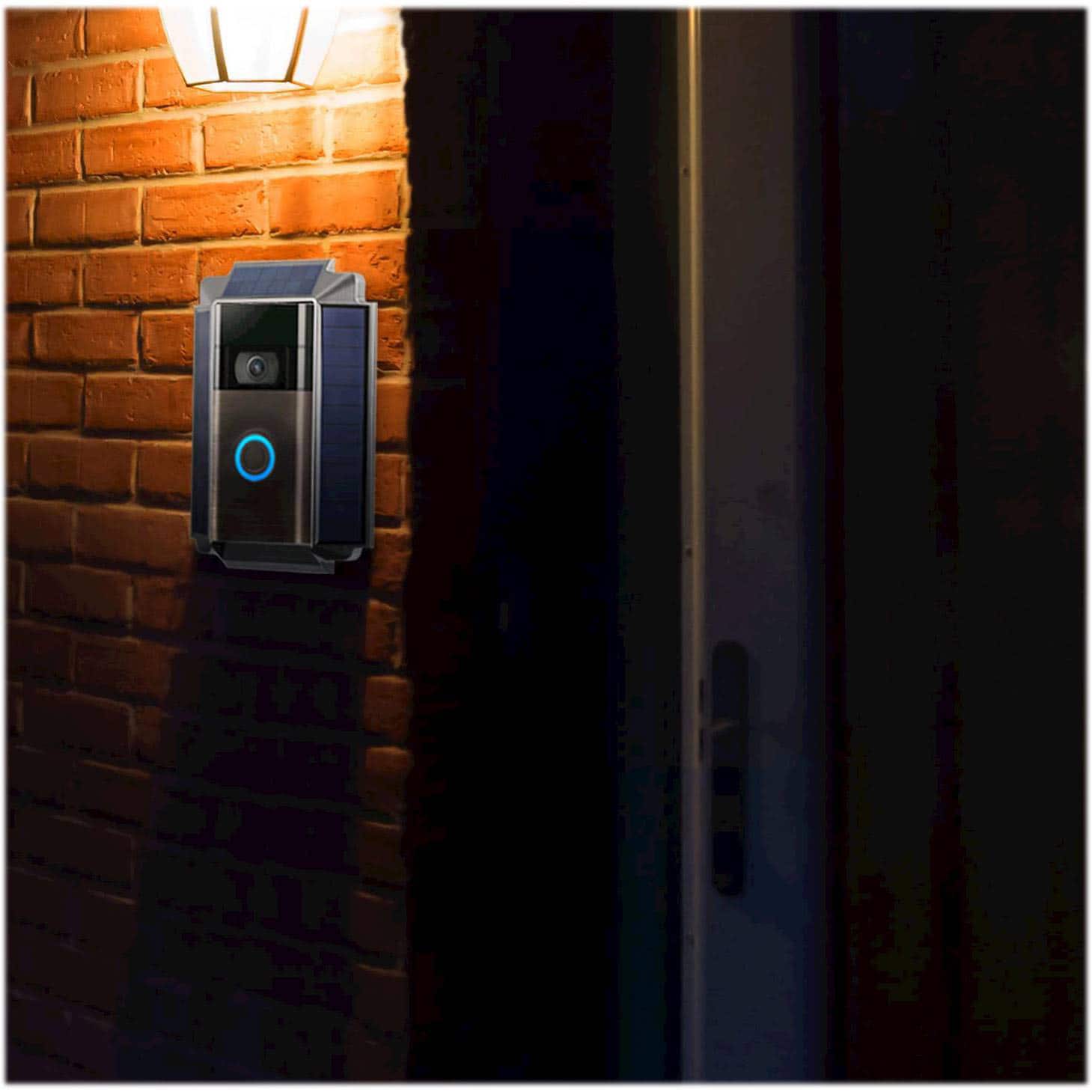 Alt View 13. Wasserstein - Mountable Solar Charger For Ring Video Doorbell 1 (2nd Generation 2020) - Black.