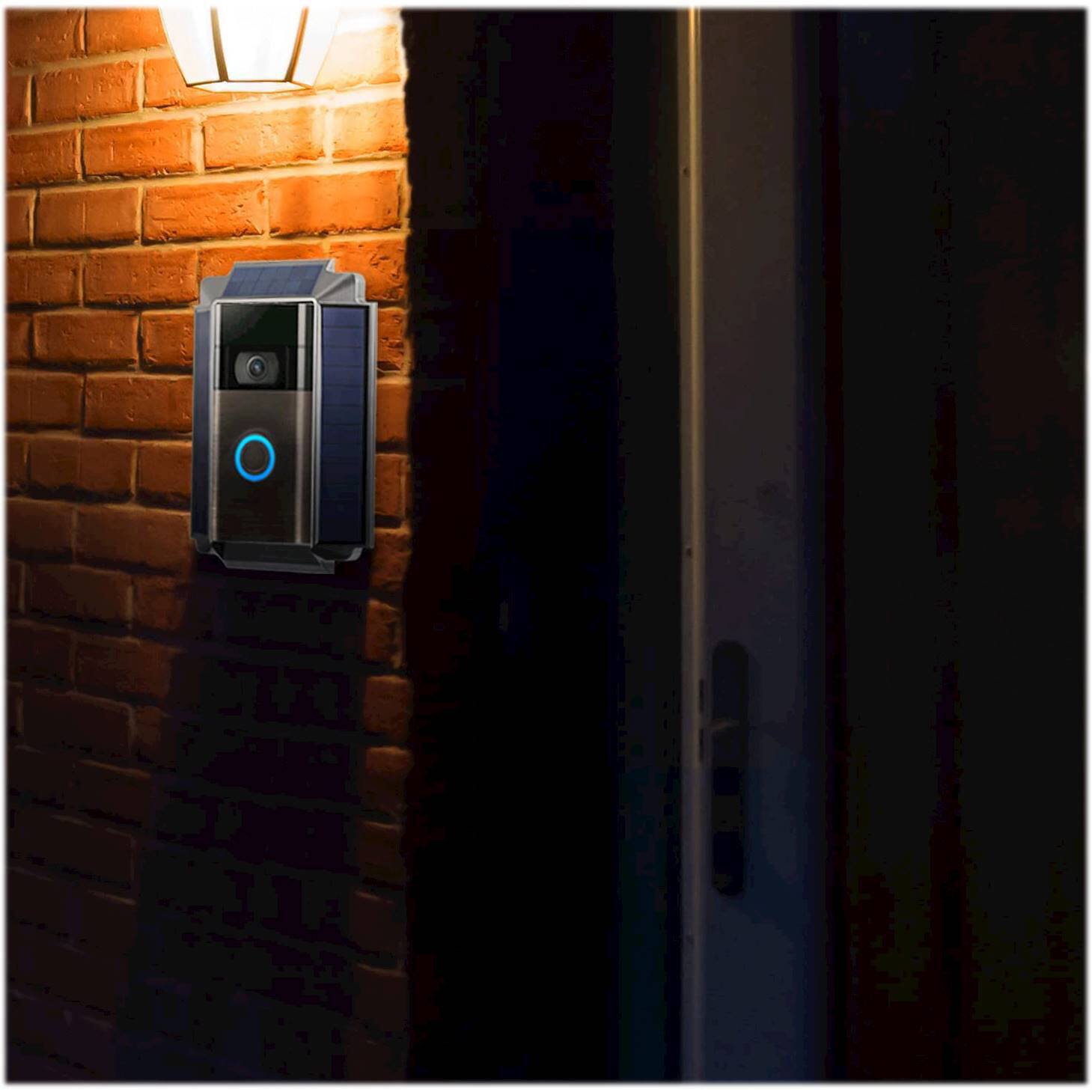 Alt View 13. Wasserstein - Mountable Solar Charger For Ring Video Doorbell 1 (2nd Generation 2020) - Black.