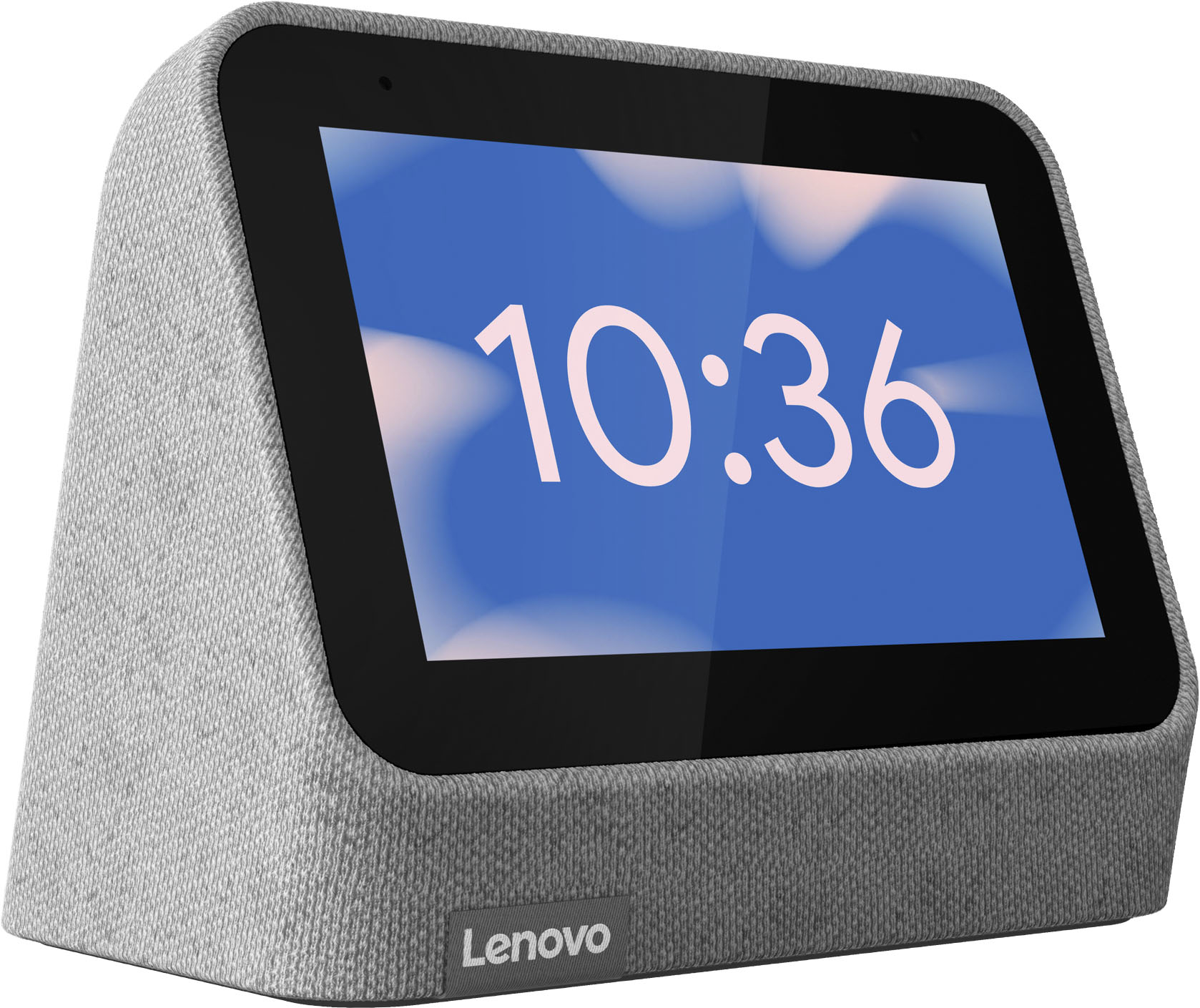 Lenovo - Smart Clock (2nd Gen) 4" Smart Display with Google Assistant - Heather Grey