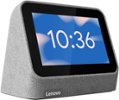Lenovo - Smart Clock (2nd Gen) 4" Smart Display with Google Assistant - Heather Grey