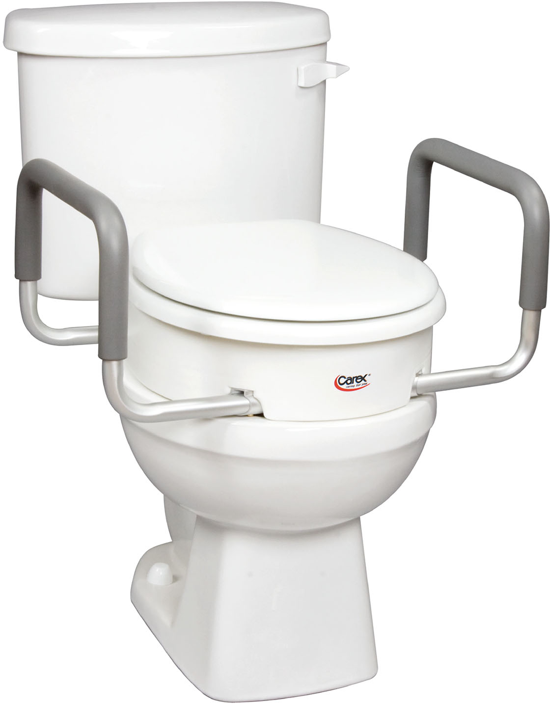 Carex - Toilet Seat Elevator with Handles - For Elongated Toilets - WHITE