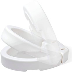 Carex - Hinged Toilet Seat Riser - Elongated - WHITE - Front_Zoom