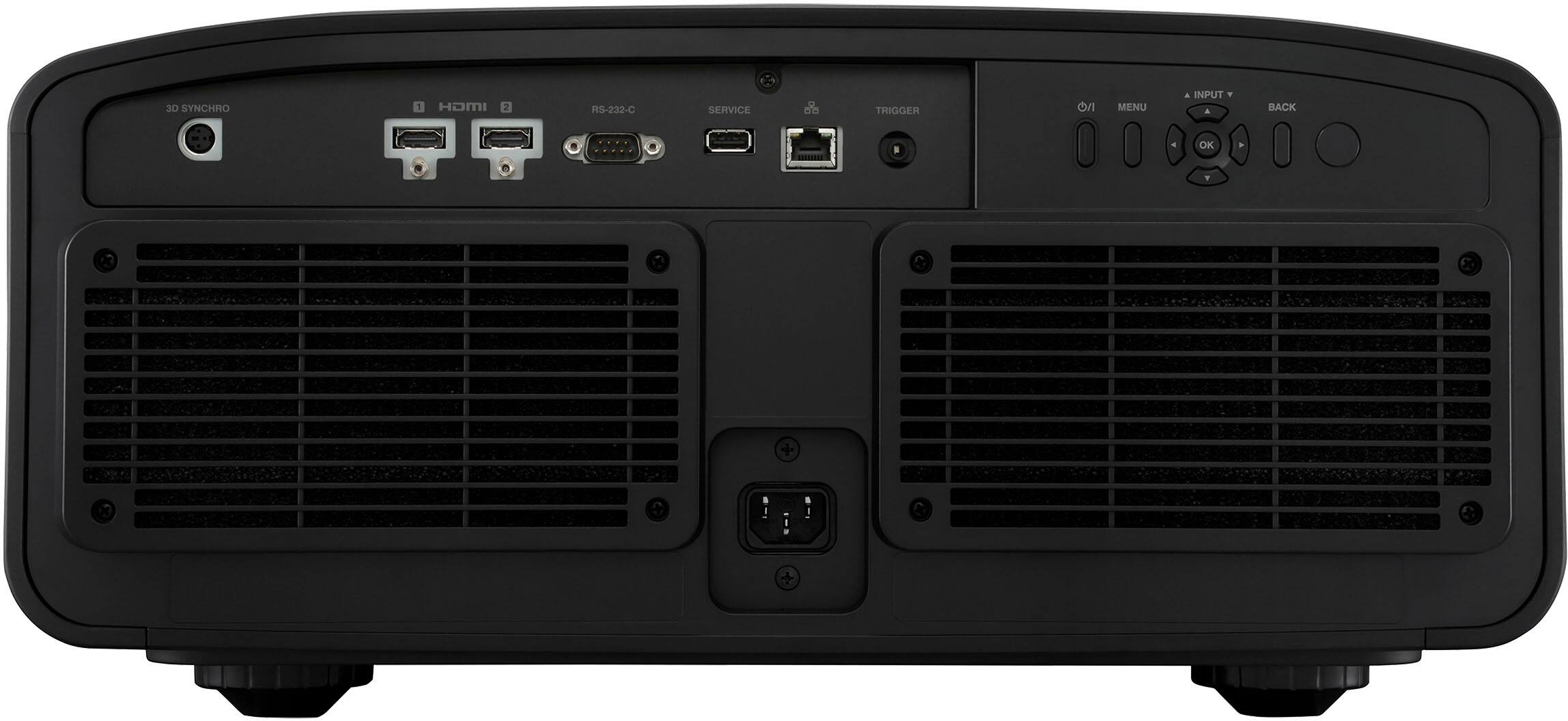 Back. JVC - JVC DLA-NZ9 D-ILA Laser Projector, 3000 Lumen,100K:1 Native Contrast, 8K/60P, 4K/120P HDMI Inputs, 100 mm All Glass Lens - Black.