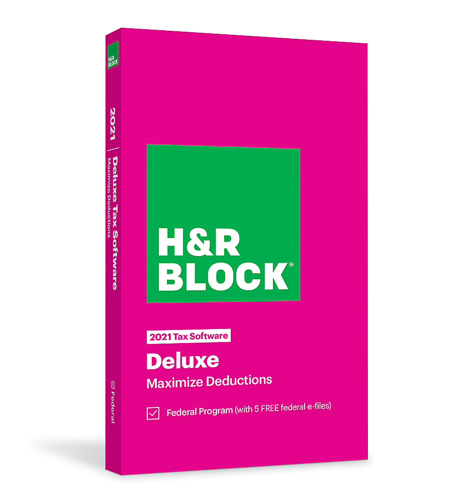 H&R Block Tax Software Deluxe 2021 - Windows, Mac OS