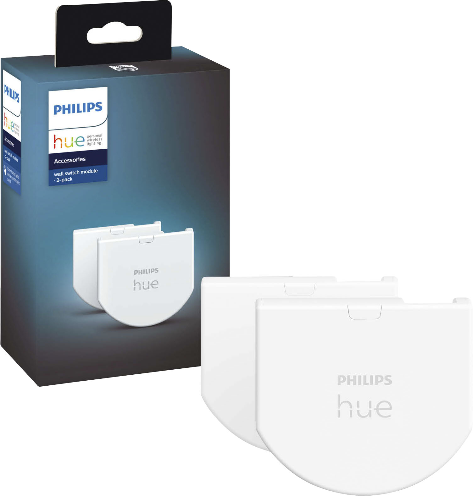 Philips - Geek Squad Certified Refurbished Hue Wall Switch Module 2pk - White