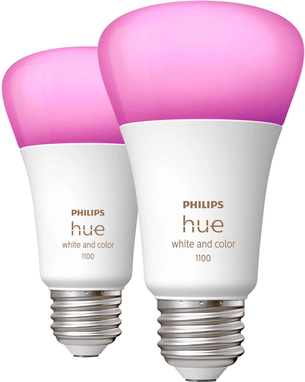 Alt View 11. Philips - Geek Squad Certified Refurbished Hue A19 Bluetooth 75W Smart LED Bulbs (2-Pack) - White and Color Ambiance.