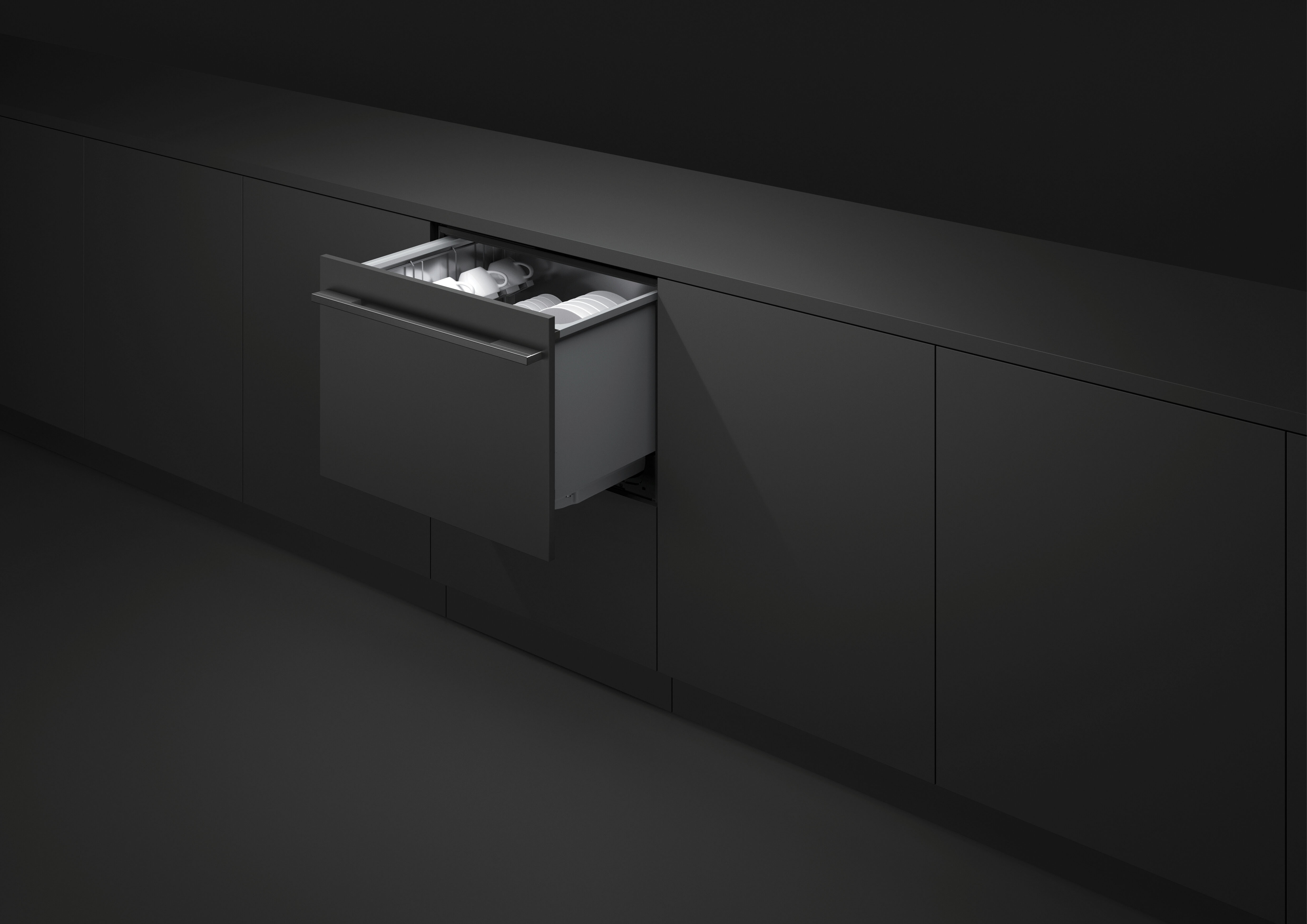 Fisher & Paykel – Integrated Single DishDrawer, Top Control, Tall, Stainelss Interior, Panel Ready 43 dba – Multi
