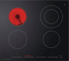 Fisher & Paykel - 24" Built-In Electric Ceramic Cooktop with 4 Burners - Black - Front_Zoom