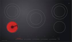 Fisher & Paykel - 36" Built-In Electric Ceramic Cooktop with 5 Burners - Black - Front_Zoom