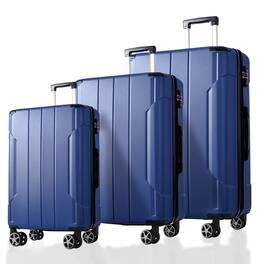 Ecooso - Luggage Sets 3 Piece, Expandable Hard shell ABS Suitcases with Double Spinner, Travel luggage Set,TSA Lock (20/24/28in) - Blue
