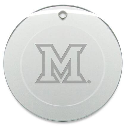 Front. Jardine - Miami University RedHawks 3'' Glass Round Ornament - Multicolor.