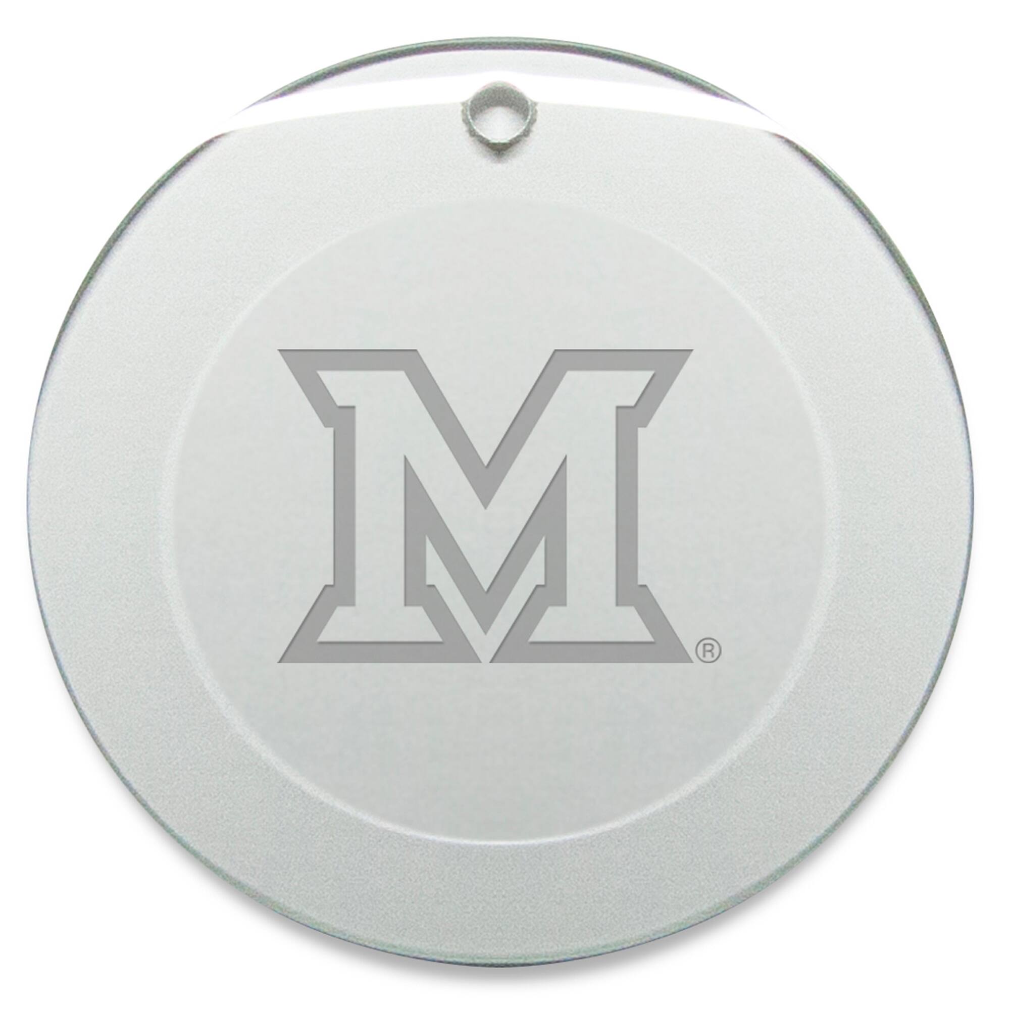 Front. Jardine - Miami University RedHawks 3'' Glass Round Ornament - Multicolor.