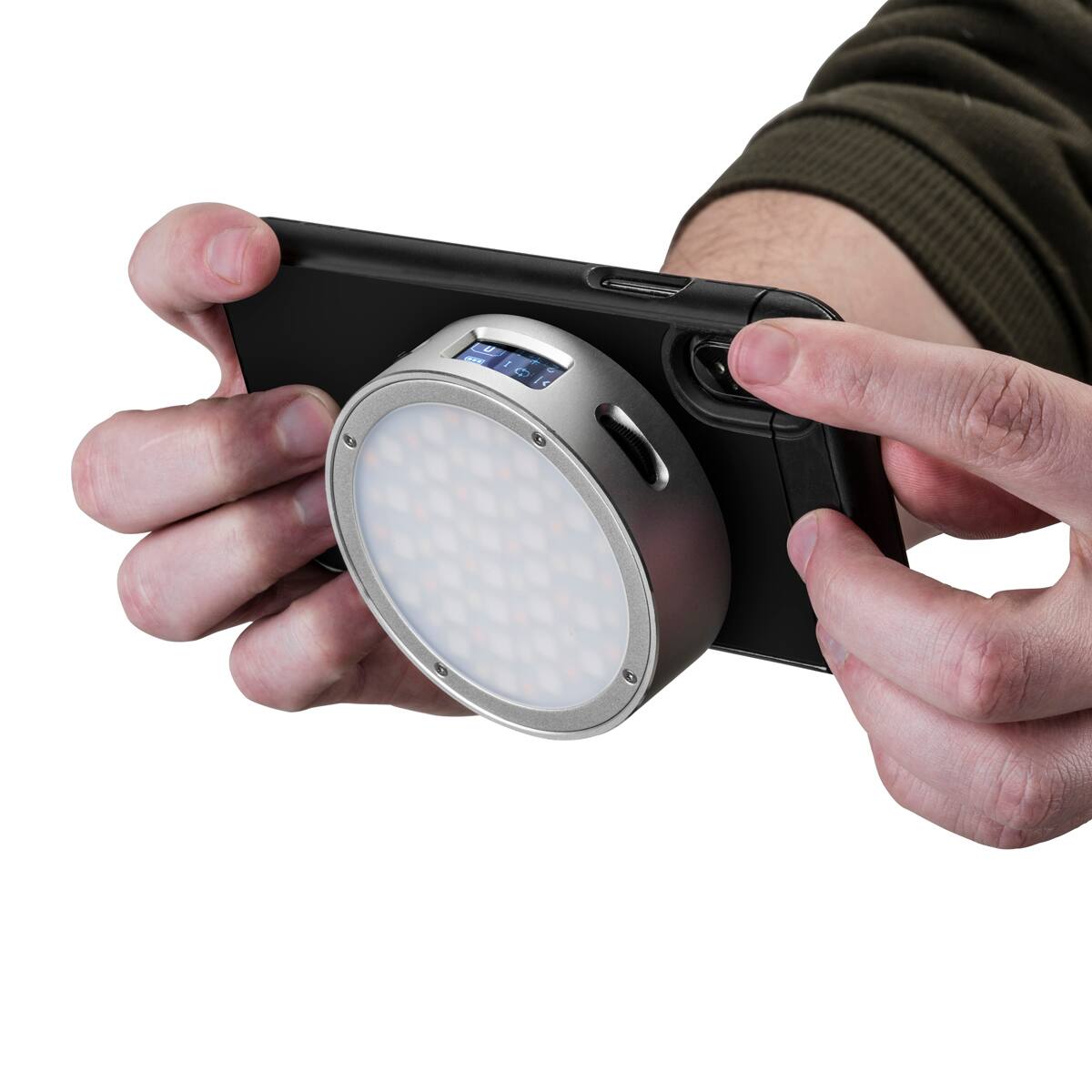 Alt View 6. Flashpoint - Flashpoint R1 Round RGB Mini Creative Light - (Godox R1).