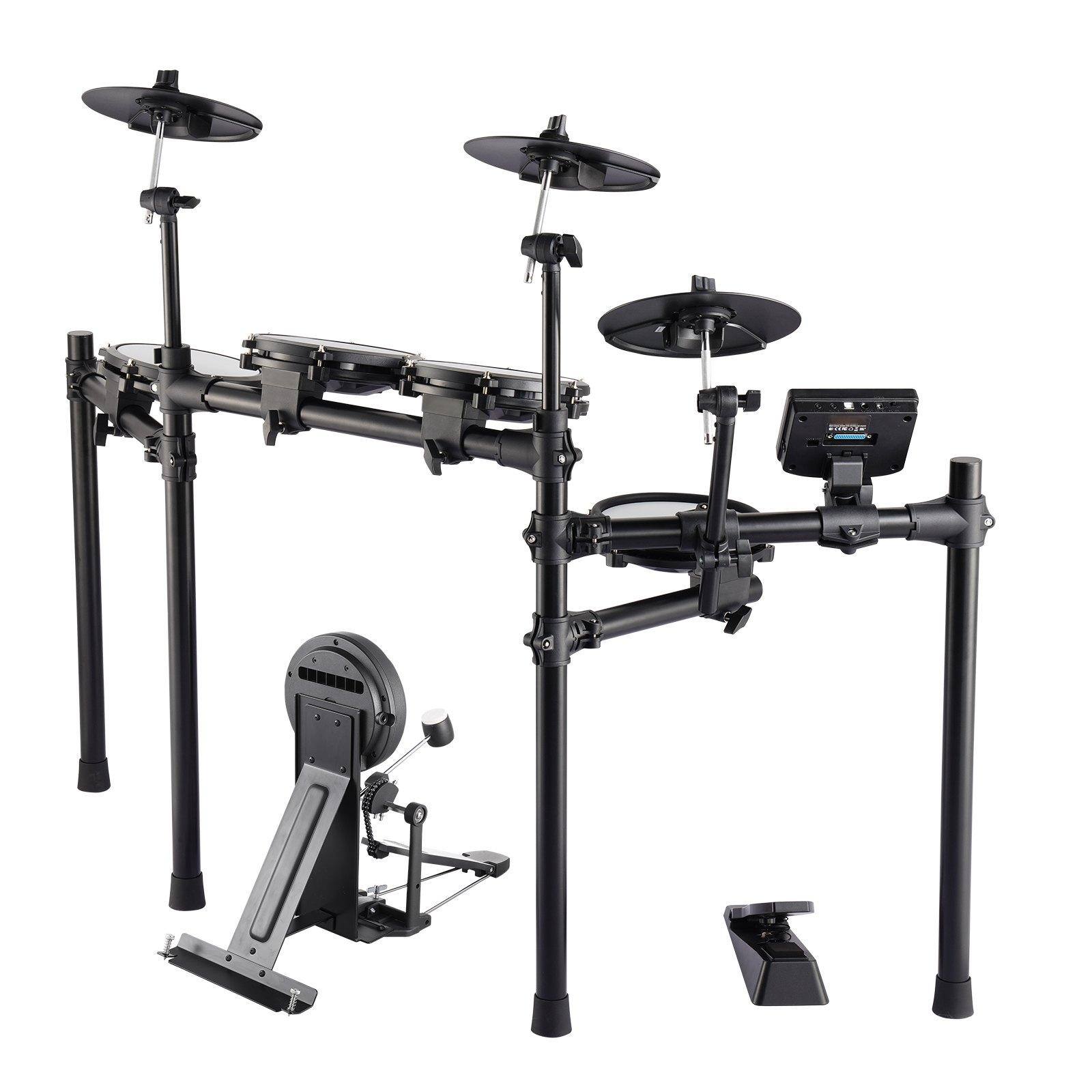 Alt View 10. Glintex - Electric Drum Set Electronic Drum Kit 480 Sounds Beginner Practice Drum Kit with Pads Pedals for Adults and Kids - Black.