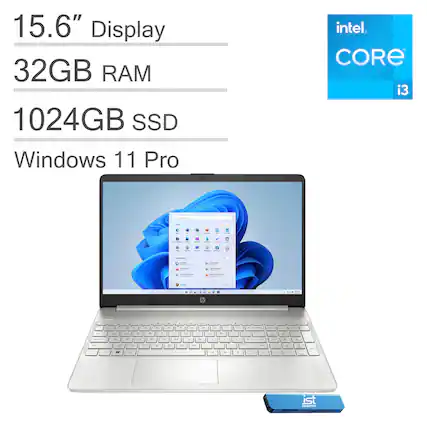 15.6" Display
32GB RAM
1024GB SSD
Windows 11 Pro
Intel Core i3
