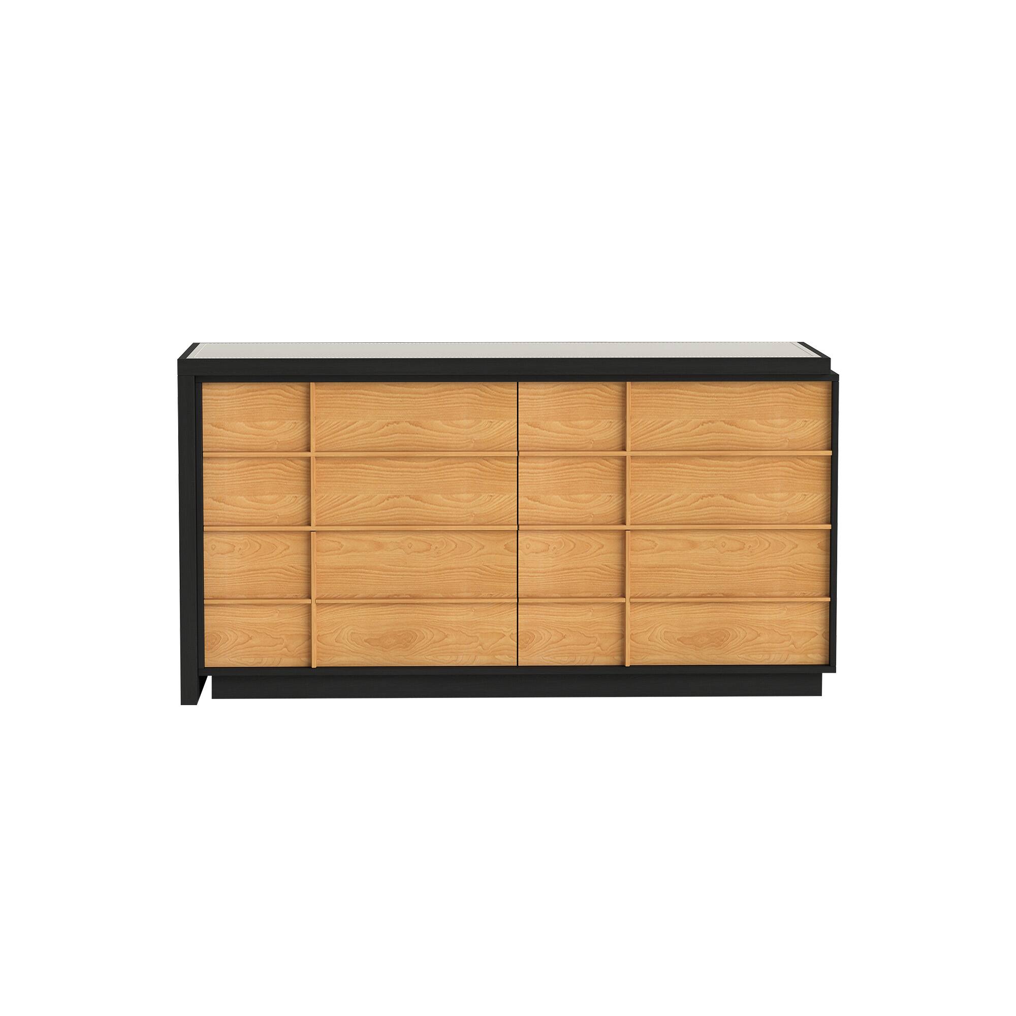 Alt View 4. luck idea - Modern Extendable Rotating L-Shaped Desk with 6 Drawers, Reversible Home Office Computer Desk - Black.