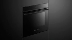 Fisher & Paykel - Contemporary 24" Single Electric Built-in Wall Oven with Steam and Touch Display - Black - Front_Zoom