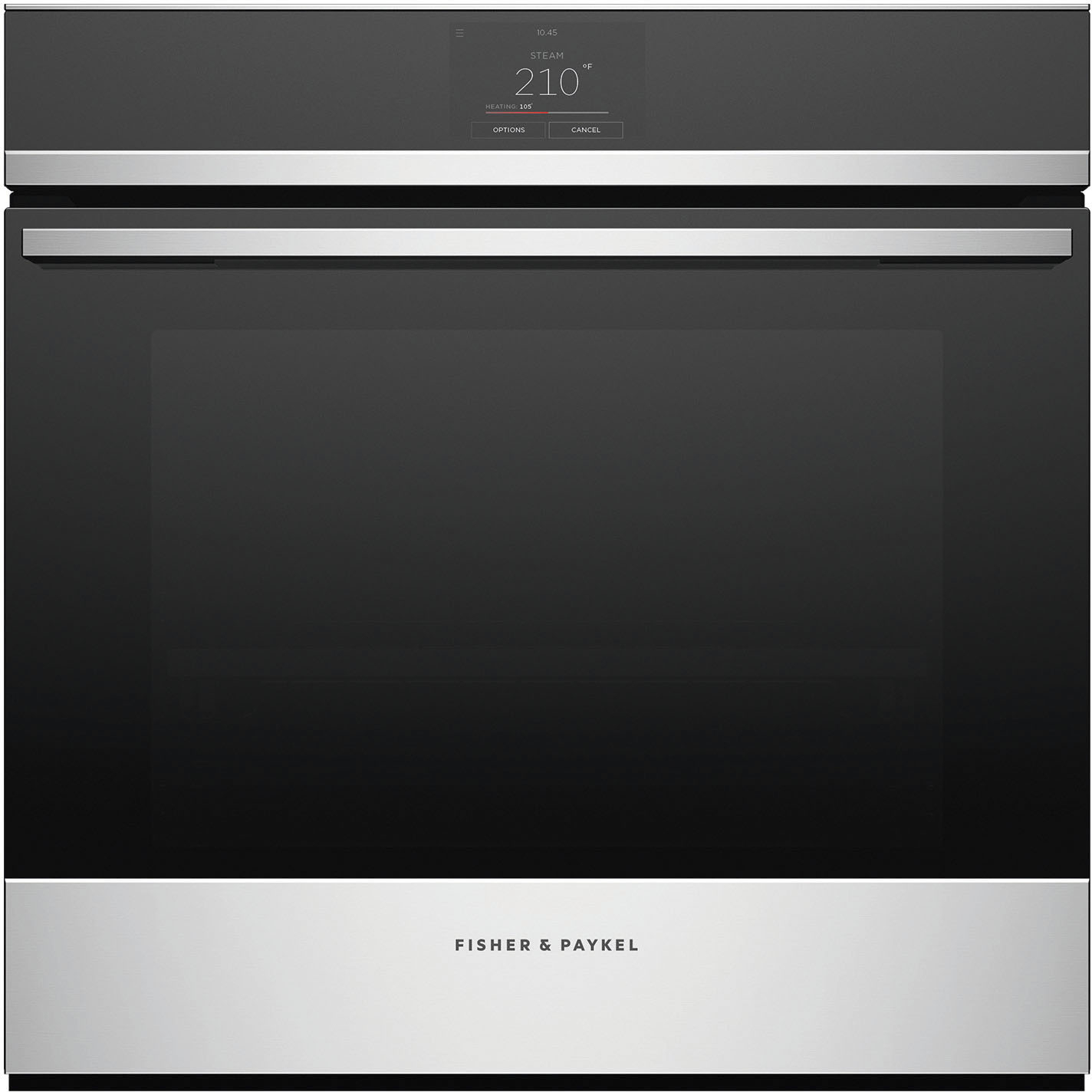 Fisher & Paykel – Contemporary 24″ Single Built-in Electric Wall Oven with Self-Cleaning and Touch Display – Silver