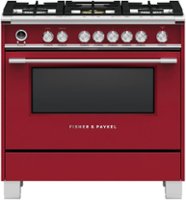 Fisher & Paykel - 4.9 Cu. Ft. Self-Cleaning 5 Burner Dual Fuel Range - Red - Front_Zoom