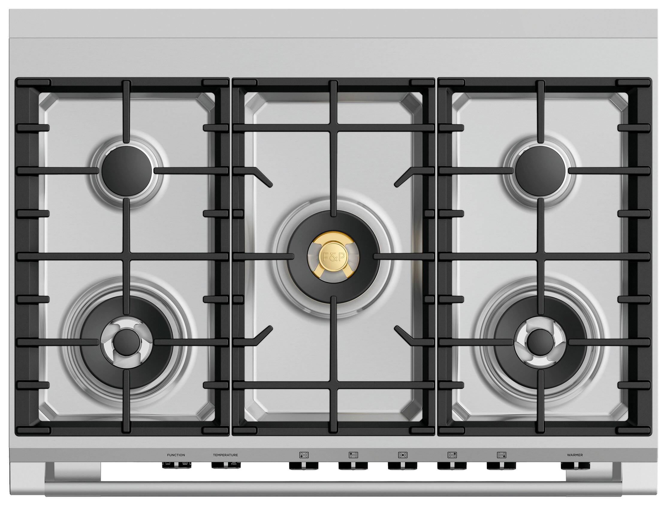 Alt View 12. Fisher & Paykel - 4.9 Cu. Ft. Self-Cleaning 5 Burner Dual Fuel Range - Red.