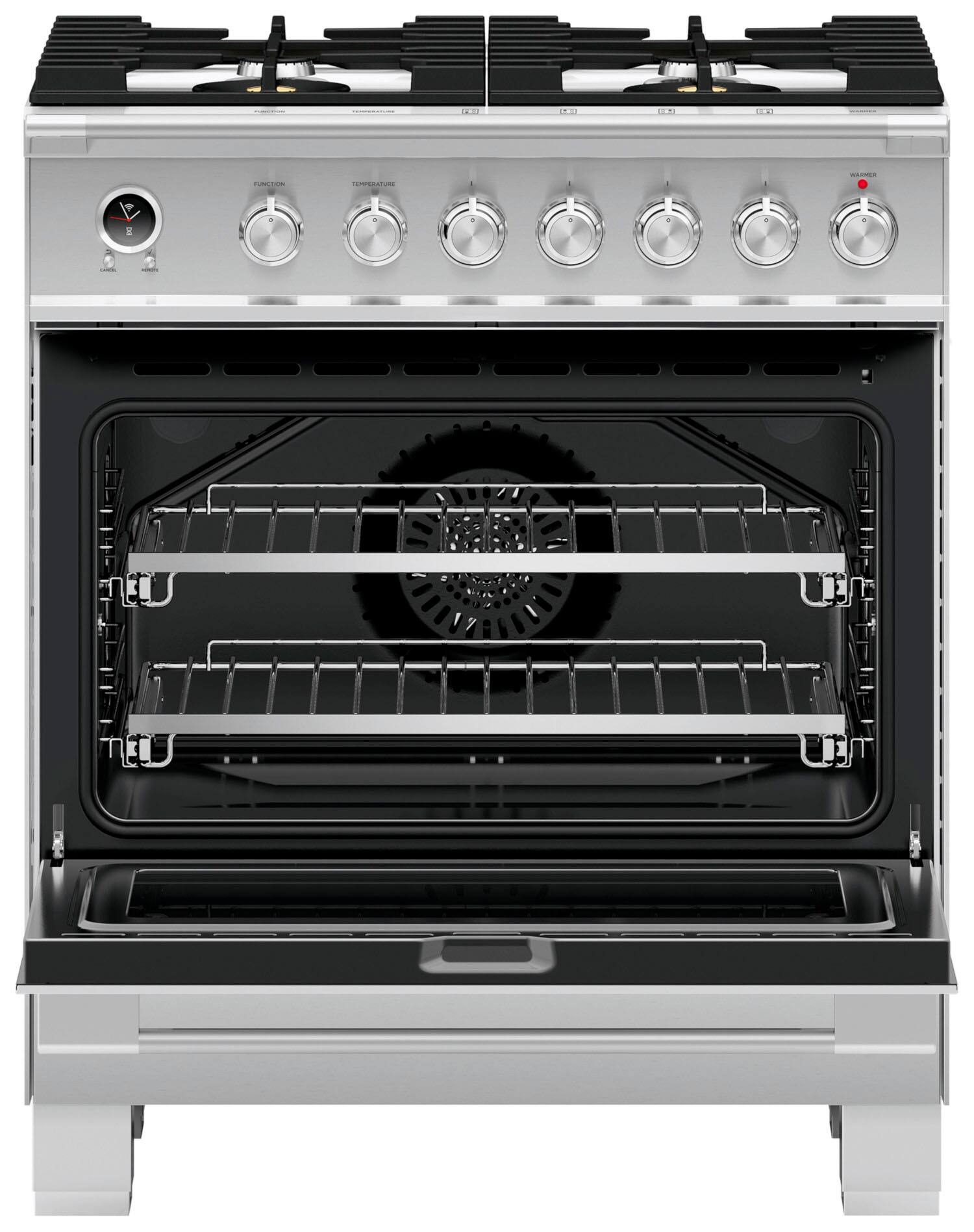 Alt View 11. Fisher & Paykel - 3.5 Cu. Ft. Self-Cleaning 4 Burner Range Dual Fuel Range - Stainless Steel.