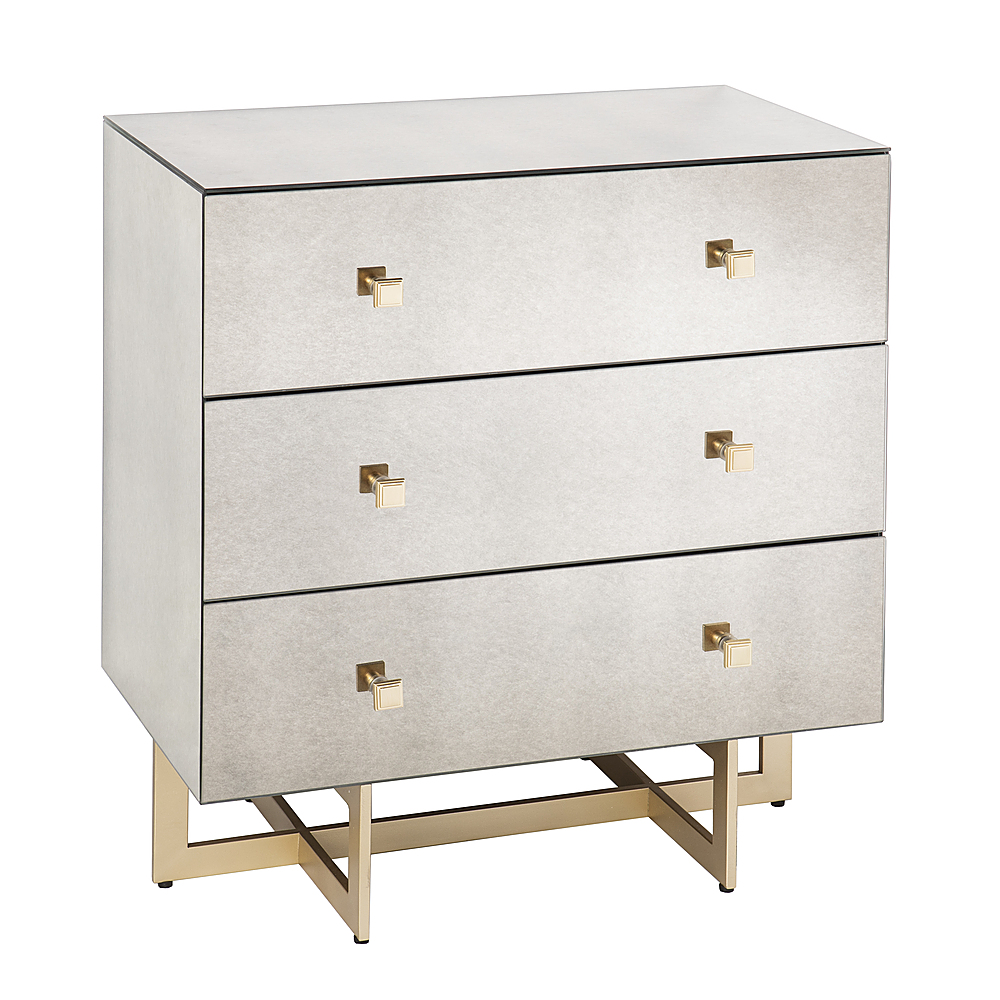Angle View: SEI Furniture - Castlelaire Mirrored 3-Drawer Chest
