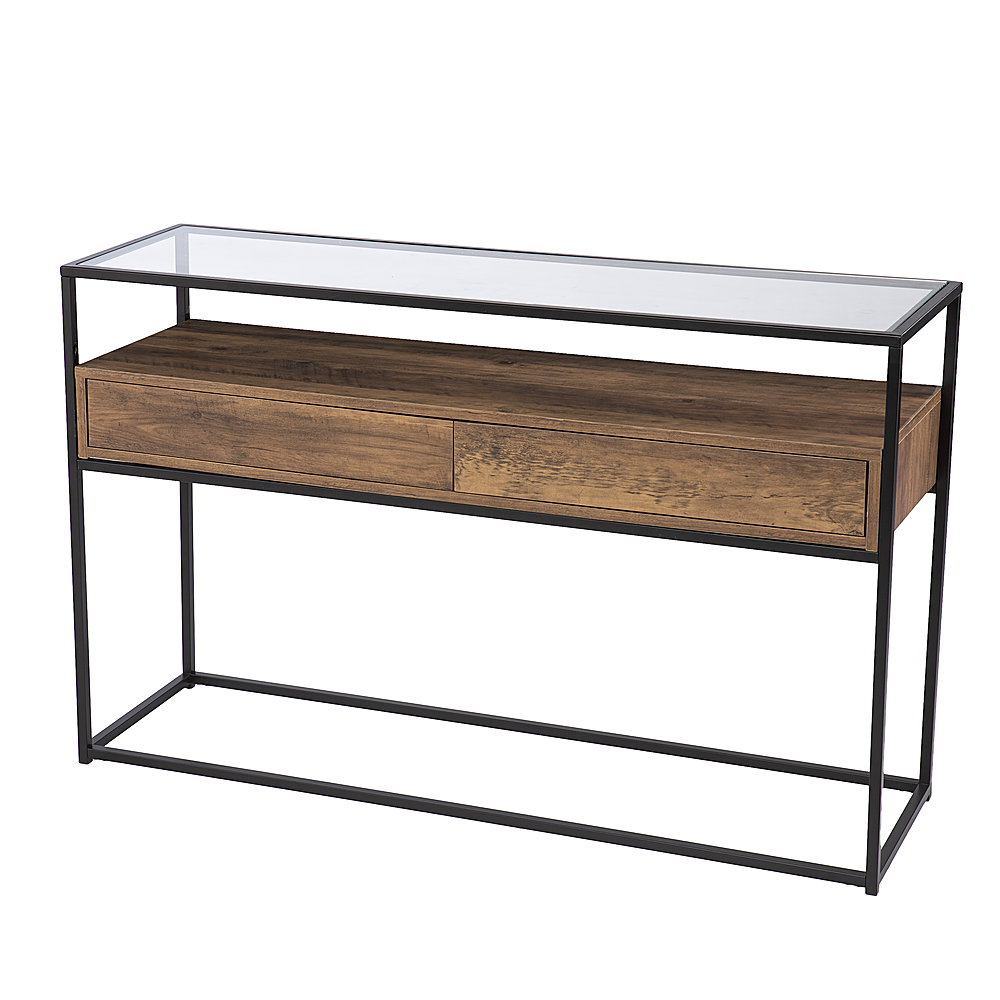 Angle View: SEI Furniture - Olivern Glass Top Console Table