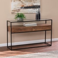 SEI Furniture - Olivern Glass Top Console Table - Front_Zoom